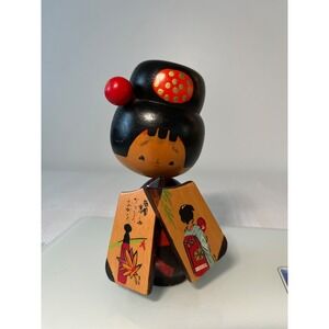 Vintage Japanese Kokeshi Doll Wooden Figurine Kimono‎ Girl Folk Art Decor